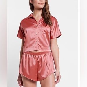 Express Sleepwear Women’s Satin Pajama Shorts Size XS Coral Blush